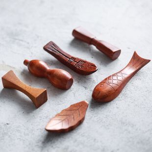 艺隆轩创意日式筷子架筷托 手工铁刀木 有趣好玩的日用杂货